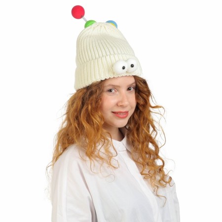 Carnival hat "Eye-player" with horns pr 56-58, white color-2