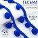 Decorative braid with pompons, 35 ± 5 mm, 9.1 ± 0.5 m, blue color