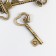 Decor Metal for creativity "Key with double heart" under brass (E4335) 4x2 cm