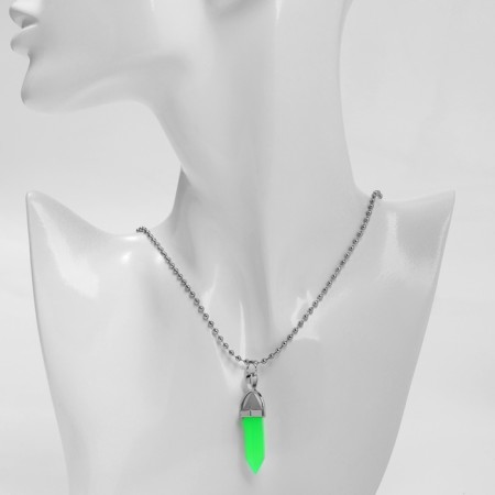 Pendulum pendant, bright green color, 40 cm-5