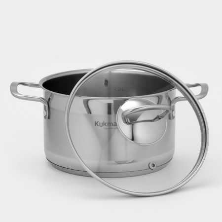 Orion pan, 2.5 l, d = 18 cm, glass cover, heat distribution bottom, induction-1