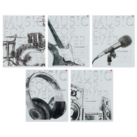 Notebook 24 sheets in the cage "Music. Black & White", cover coated paper, VD-smies, mix