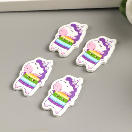 A set of buttons for creativity Tree "Unicorood in a sweater" set of 15 pcs 3.4x2.1 cm-3
