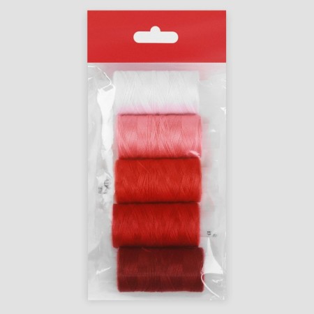 Set of threads 40LS, 200 m, 5 pcs, color red spectrum-1