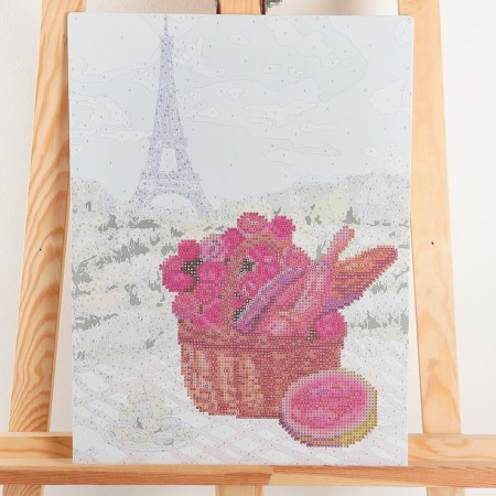 Picture on numbers with a diamond mosaic without a picnic in Paris, 30 x 40 cm-6