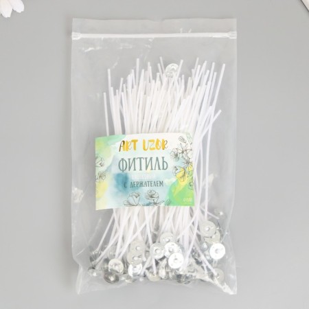 Cotton flash wick, white metal 15 cm-3