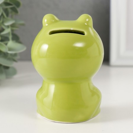 Piggy bank Ceramics "Little Green Frog" 7x6.8x10 cm-2