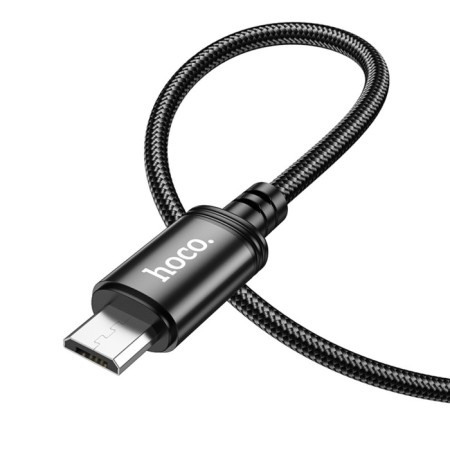 Hoco X89, Micro USB - USB, 2.4 A, 1 m, woven wire, black-2