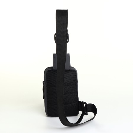Textile sling bag, gray color-1