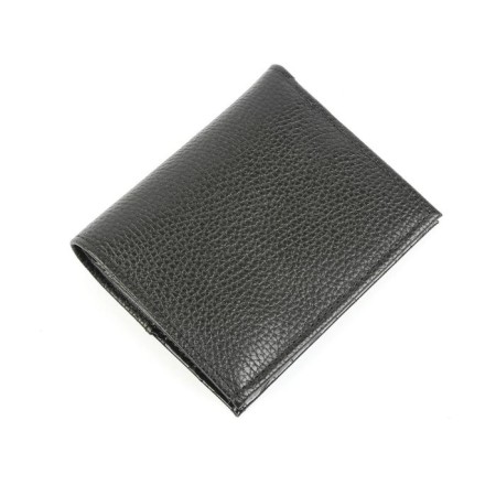 Wallet, button, 6 pockets, 1 section for trifles, n/k black croc/black fleet-4