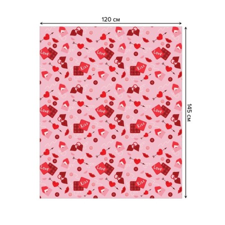 The tablecloth “Kiss Love”, rectangular, Saten, size 120x145 cm-1