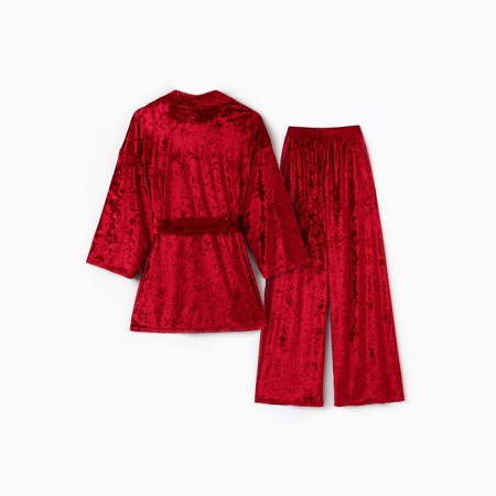 Women's costume (jacket, trousers) KAFTAN, size 44-46, burgundy color-14
