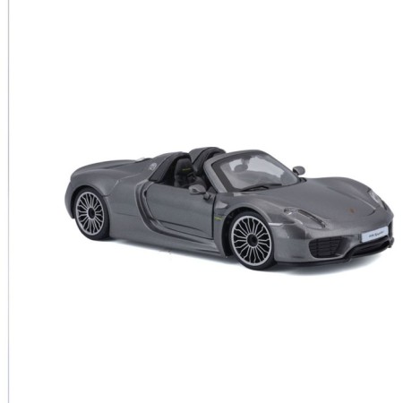 BBURAGO Porsche 918 SPYDER, DIE-CAST, 1:24, opening doors, gray gray.-1