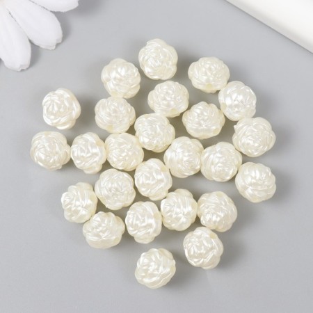 Beads for creativity Plastic "Pester Pearls" White Set 25 pcs 1.2x1.2x1.2 cm-2
