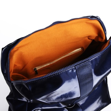 Women's backpack made of artificial leather with lightning, blue color-3