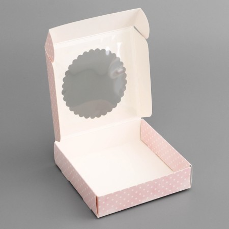 Box a gift team with a window, packaging, "happy moments", 11.5 x 11.5 x 3 cm-3