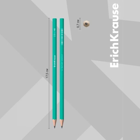 Pencil Chernographic Erichkrause "Prime", HB, Grifel D = 2.2 mm, hexagonal, in the box, green-4