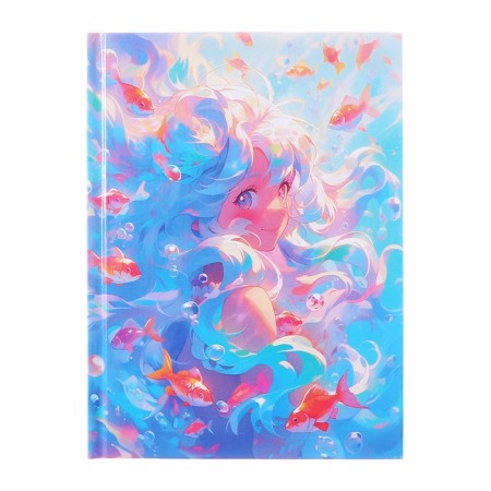 Notepad A6, 64 sheets in the "Anime" cage, solid cover, glossy lamination, offset block