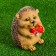 Garden figure "Hedgehog with sweet mushrooms" 11x8x10 cm