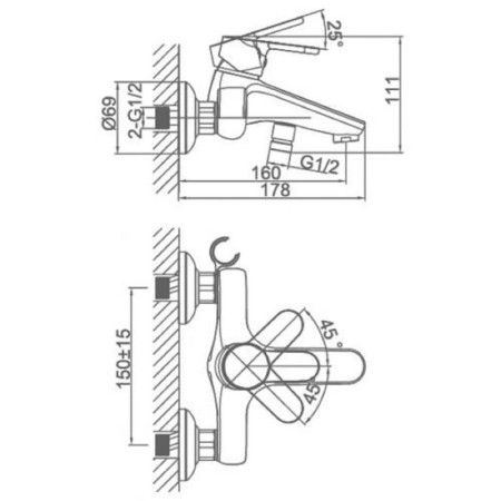 Bath mixer D&K DA139320-1