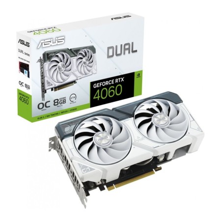 The ASUS PCI-E 4.0 Dual-RTX4060-O8G-WHITE NVIDIA GeForce RTX 4060 8GB 128bit GDDR6 2 106496-5