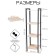 Metal rack "Energy Loft", 120 x 35 x 35 cm, black, oak Santana