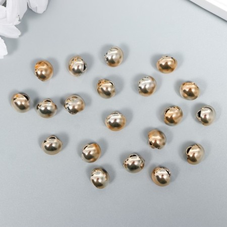 Buttons plastic for creativity on the leg "smooth ball" gold set 20 pcs 1x1 cm-2