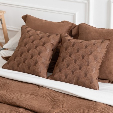 Cover with pillowcases "Hugo", size 230x250 cm, brown color-1