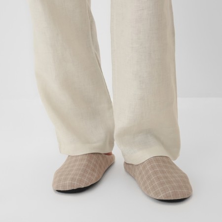 Male slippers, size 44-45, beige color-7