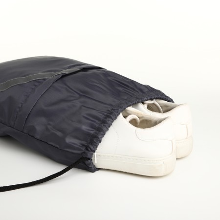 A bag for shoes on a lace, “ZFTS”, an outer pocket, a reflective strip, color gray color-3