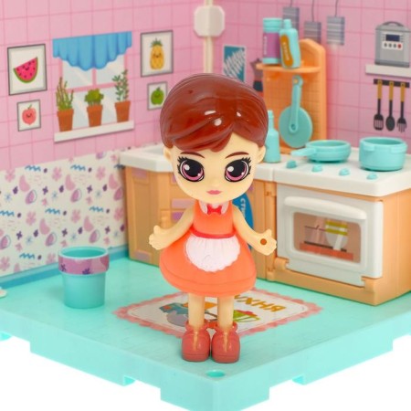 Plastic house for dolls "Visiting Molly" Kitchen, with a doll and accessories-3