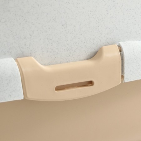 Domik toilet for cats closed with a door 50*38*37 cm, beige-white-6