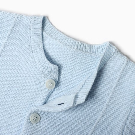 Knitted costume (jumper, trousers), blue color, height 80-1