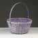 Wicker basket, d26 x 12/30 cm, purple, bamboo