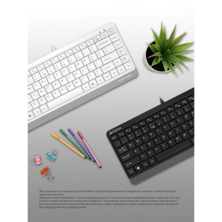 Keyboard A4Tech FSTYLER FK11 White USB Slim-4