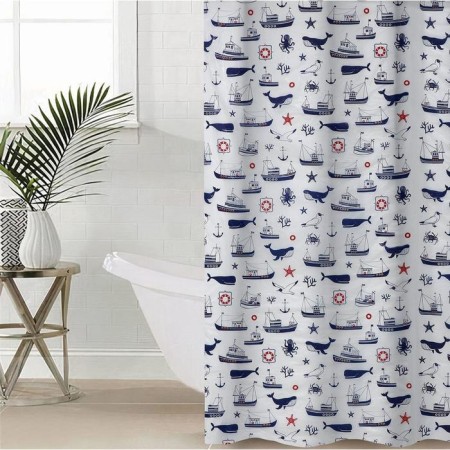 The bathroom curtain "Harbor", 180 × 180 cm, white color