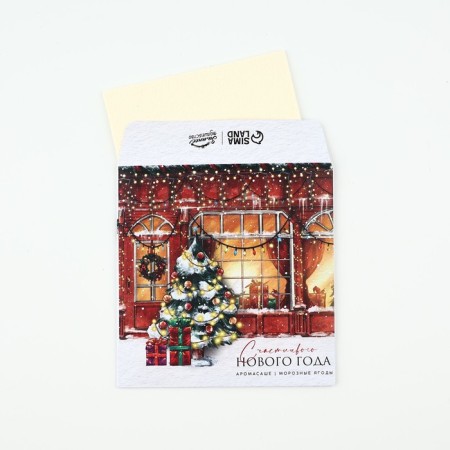 Aromasash in the envelope of "Happy New Year", aroma frosty berries, 11 x 11 cm-1