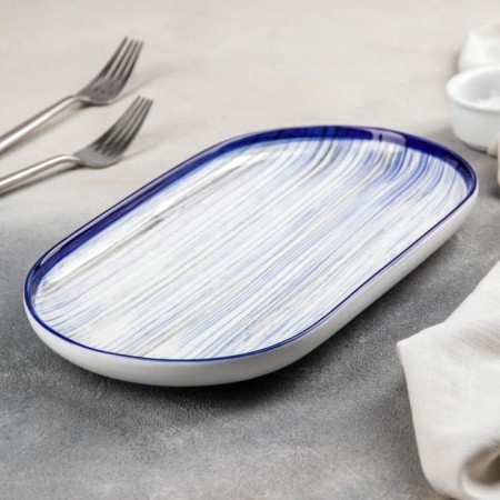 Ceramic dish for serving "breeze", 30 × 16 × 3 cm-1