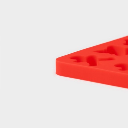 Form for marmalade Dolyan "New Year's mood", silicone, 72 cells, 29 × 18 × 0.6 cm, red color-4