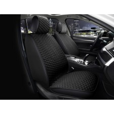 Carfashion Romb Front capes, set 2 pcs, velor, black/gray