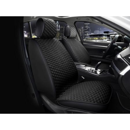 Carfashion Romb Front capes, set 2 pcs, velor, black/gray