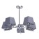 Ceiling chandelier "Conrad" 5x60W E27 Chrome 60x60x40cm