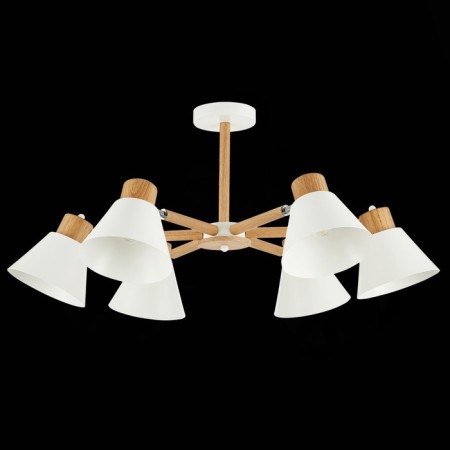 Ceiling EVOLUCE lamp. Sle103702-06. BUVE. 6x60 watts, E27, 73.5x73.5x37 cm, color light wood, white-3