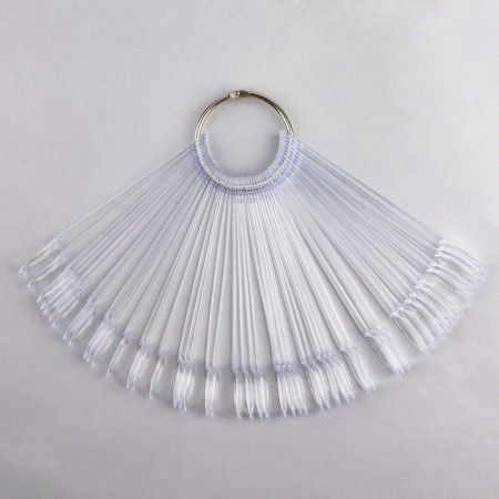 Palette for varnishes on a ring, 50 nails, oval shape, transparent color-2
