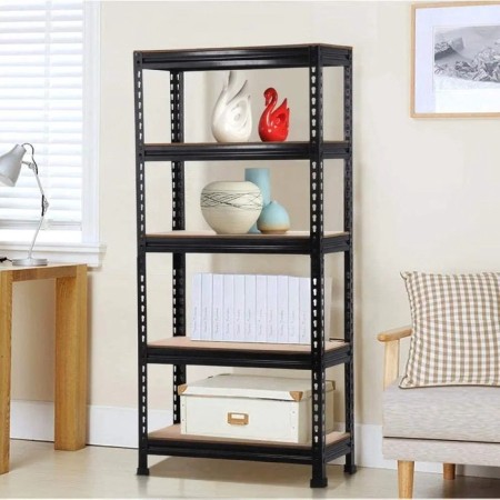 Rabberry for a warehouse, metal, floor, 5 shelves, 180 × 90 × 40 cm, black-1