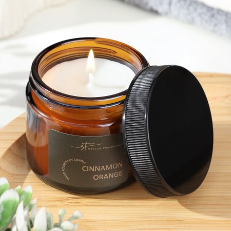 Aromatic candle in the Bank "Cinnamon Orange", soy wax, 50 g, orange and cinnamon