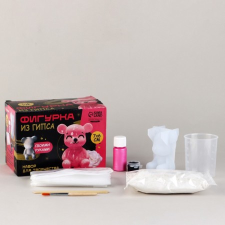 DIY interior figure with gypsum "Gypsum bear", 7 x 6 cm, set for creation-2