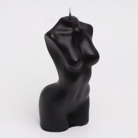 Figure candle "Women's bust", 6x14 cm, black, 4 hours-1