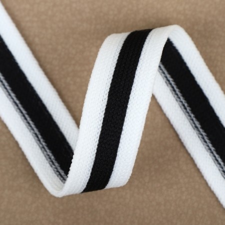 Braid knitted lamps 15 mm, 9.1 ± 0.5 m, white/black color-1
