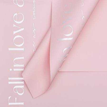 Film for flowers matte, "Love", 58x58cm, pink